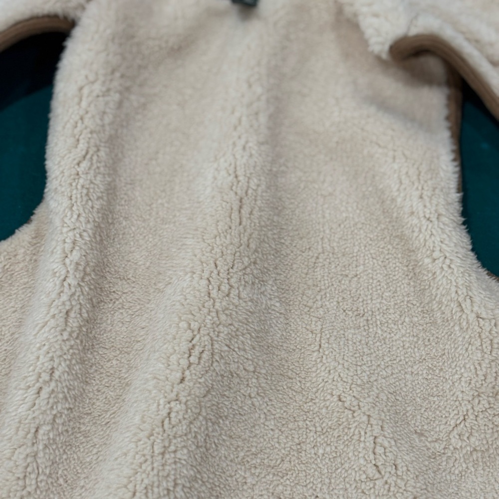 RALPH LAUREN FAUX SUEDE ,Cream and Tan Shearling Vest size M - Picture 4 of 5